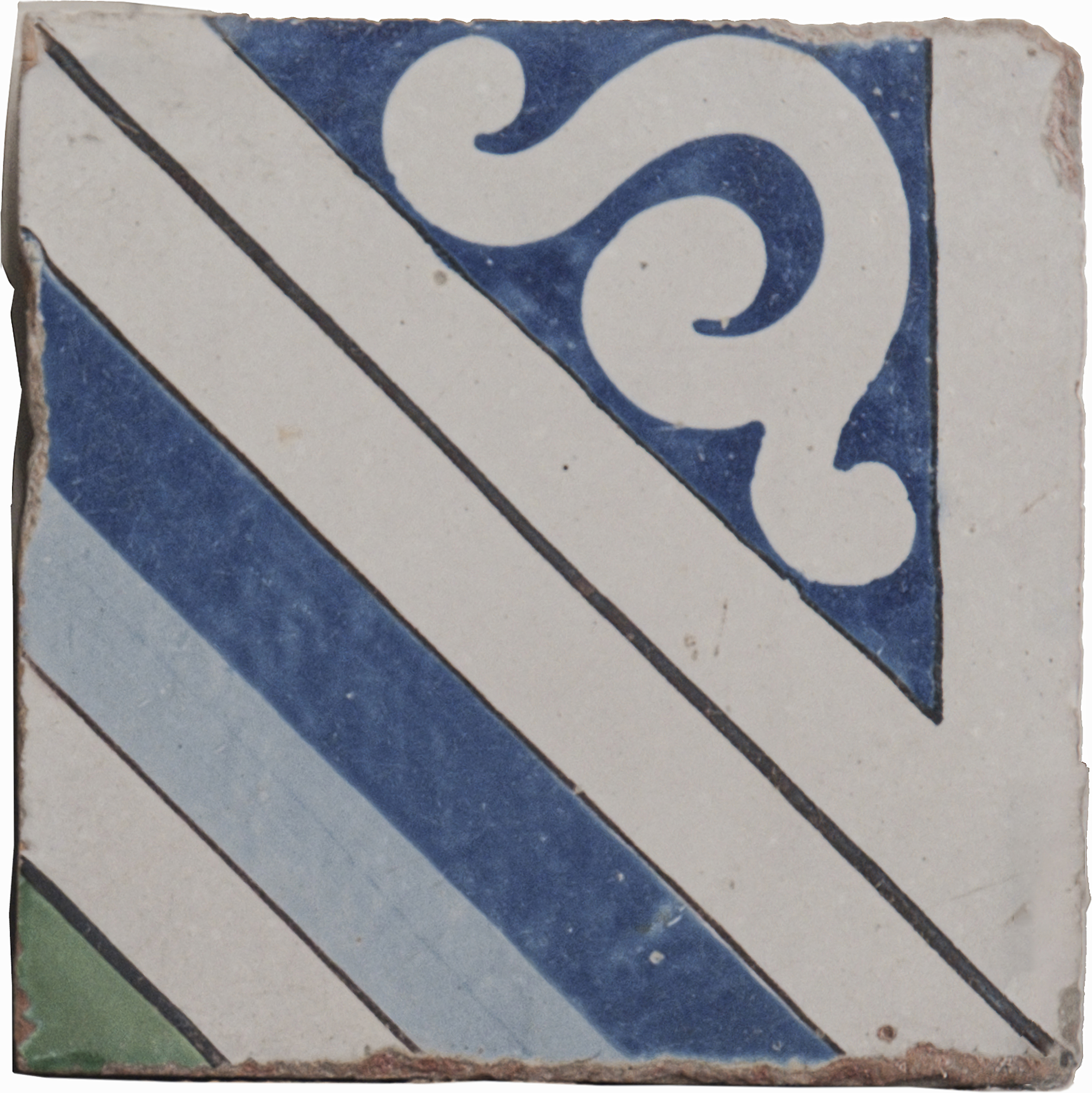 motivi geometrici (piastrella) - AMBITO VIETRESE (seconda metà XIX)