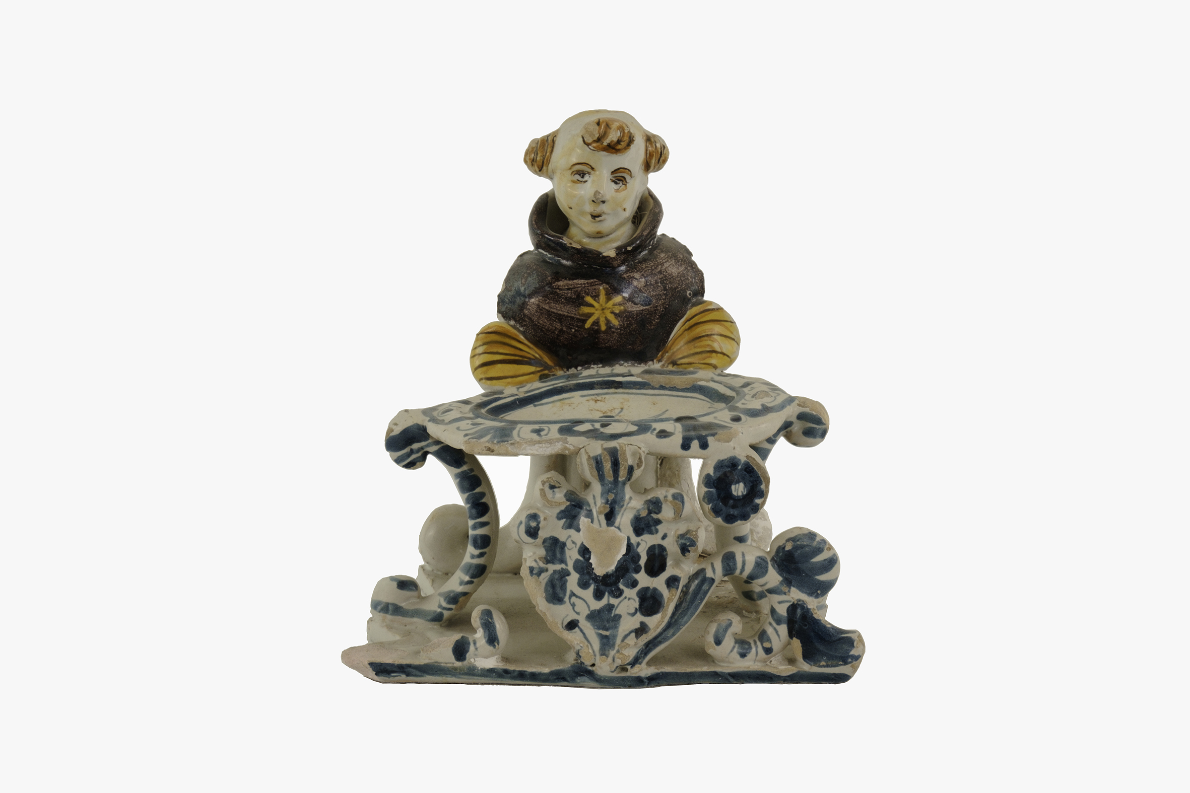 Sant'Antonio da Padova e motivi floreali (saliera) - produzione di Ariano (fine XVIII)