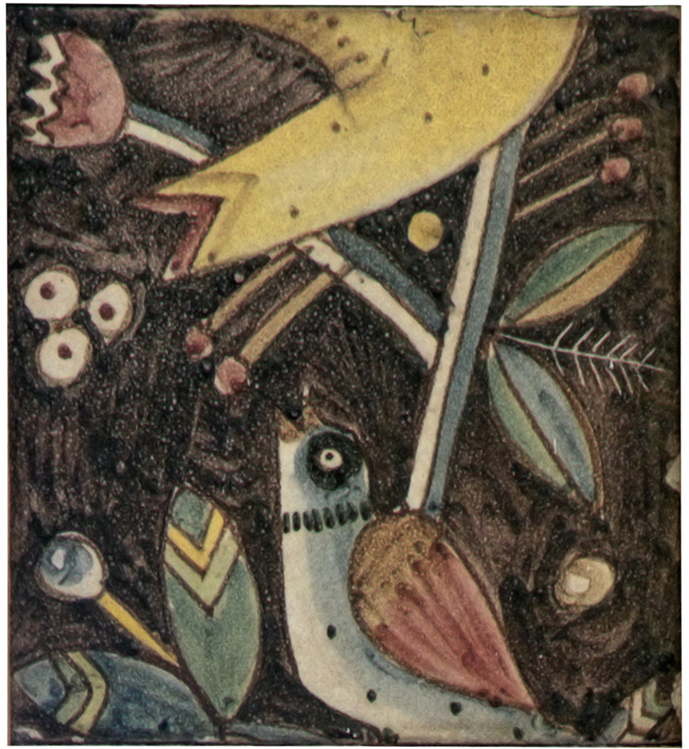 Figure umane tra elementi della natura (piastrella) di Dölker, Richard (XX)