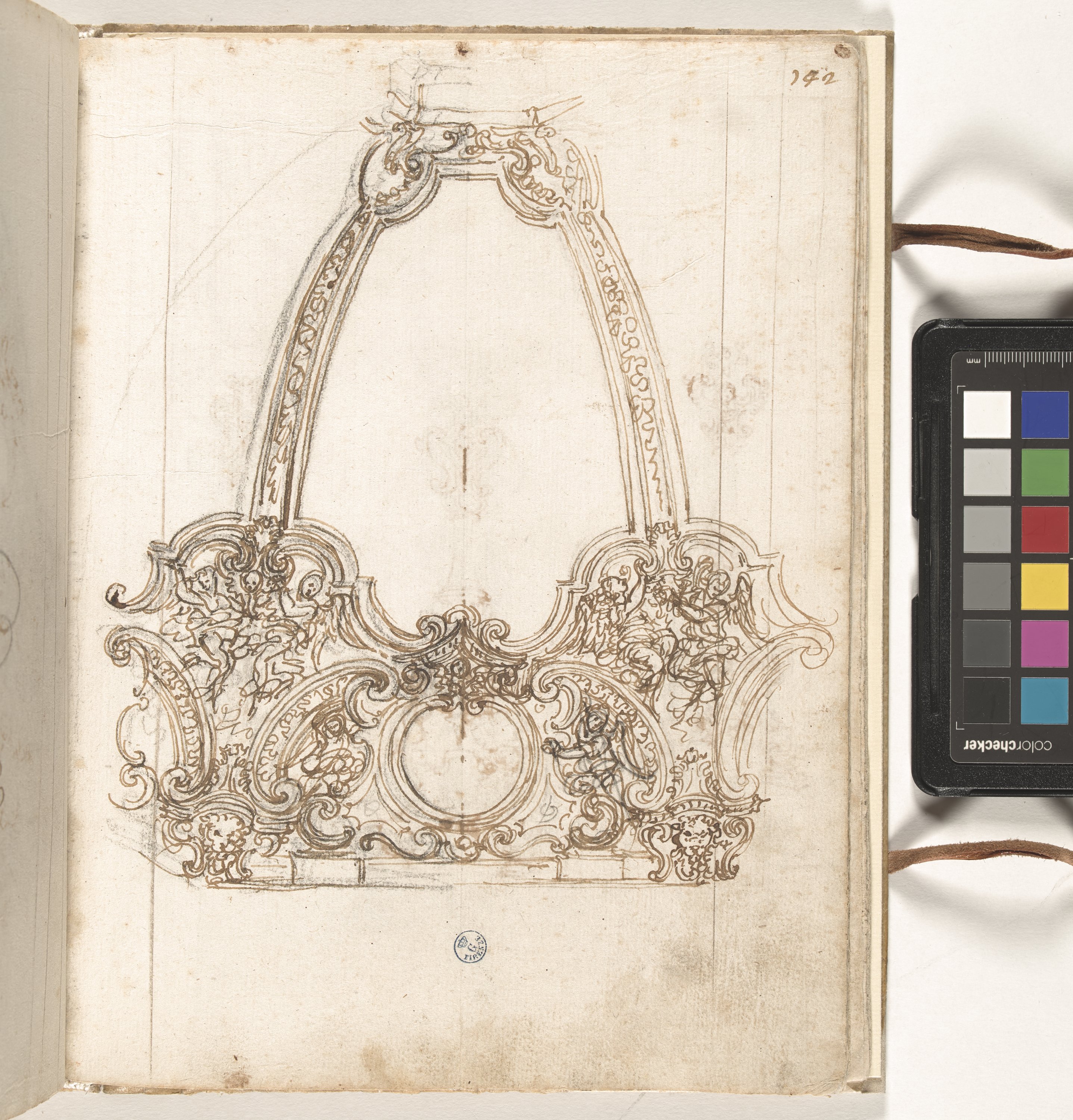 Giornale P[er] il Sig.re Gio b.ta Foggini, Decorazione interna di una cupola (r.), Studi per ostensorio (v.) (disegno, elemento d'insieme) di Foggini Giovanni Battista (XVIII)