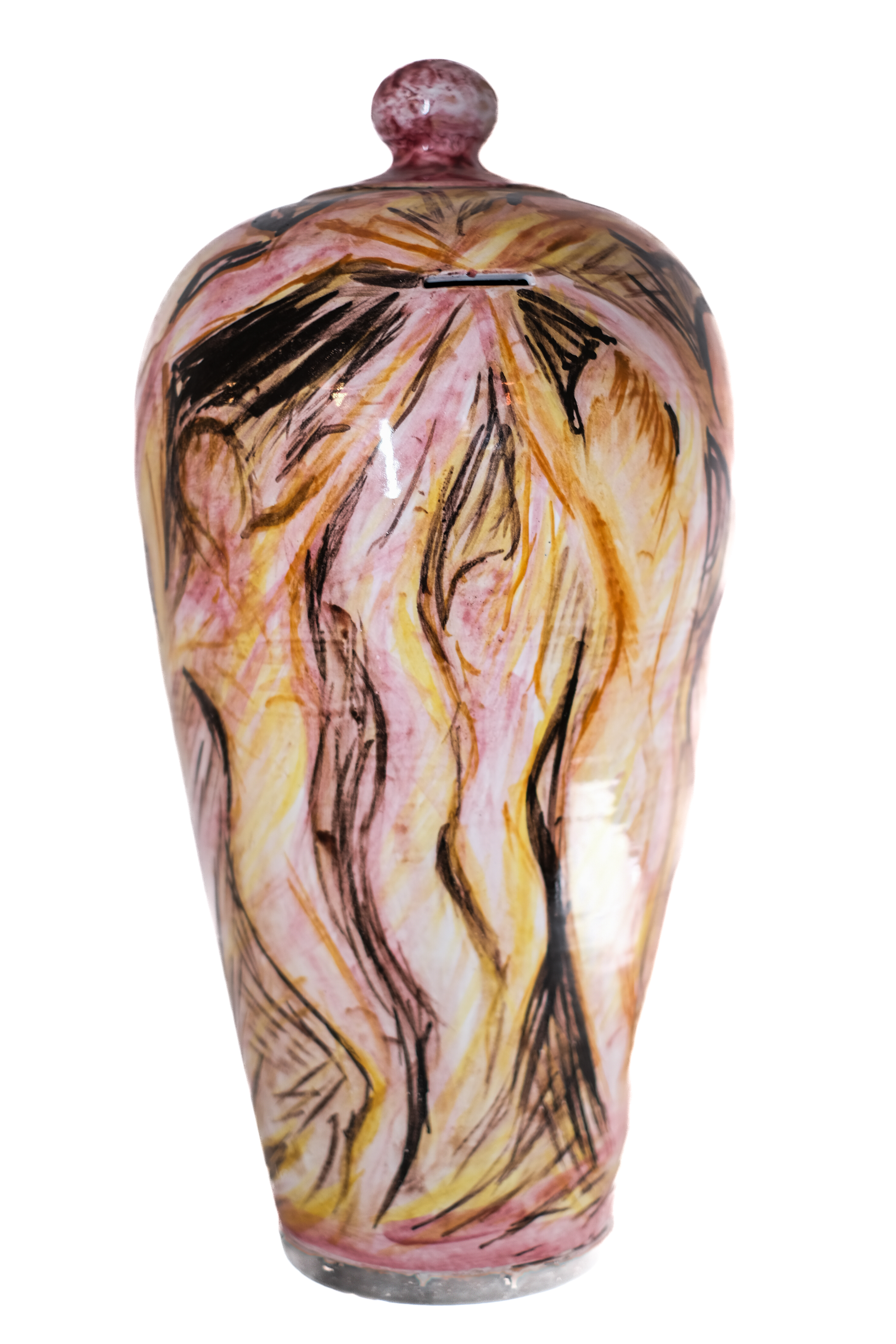 decorazione astratta a pennellate gestuali policromate (opera tridimensionale) di Papaleo, William - Fornace De Martino (XXI)