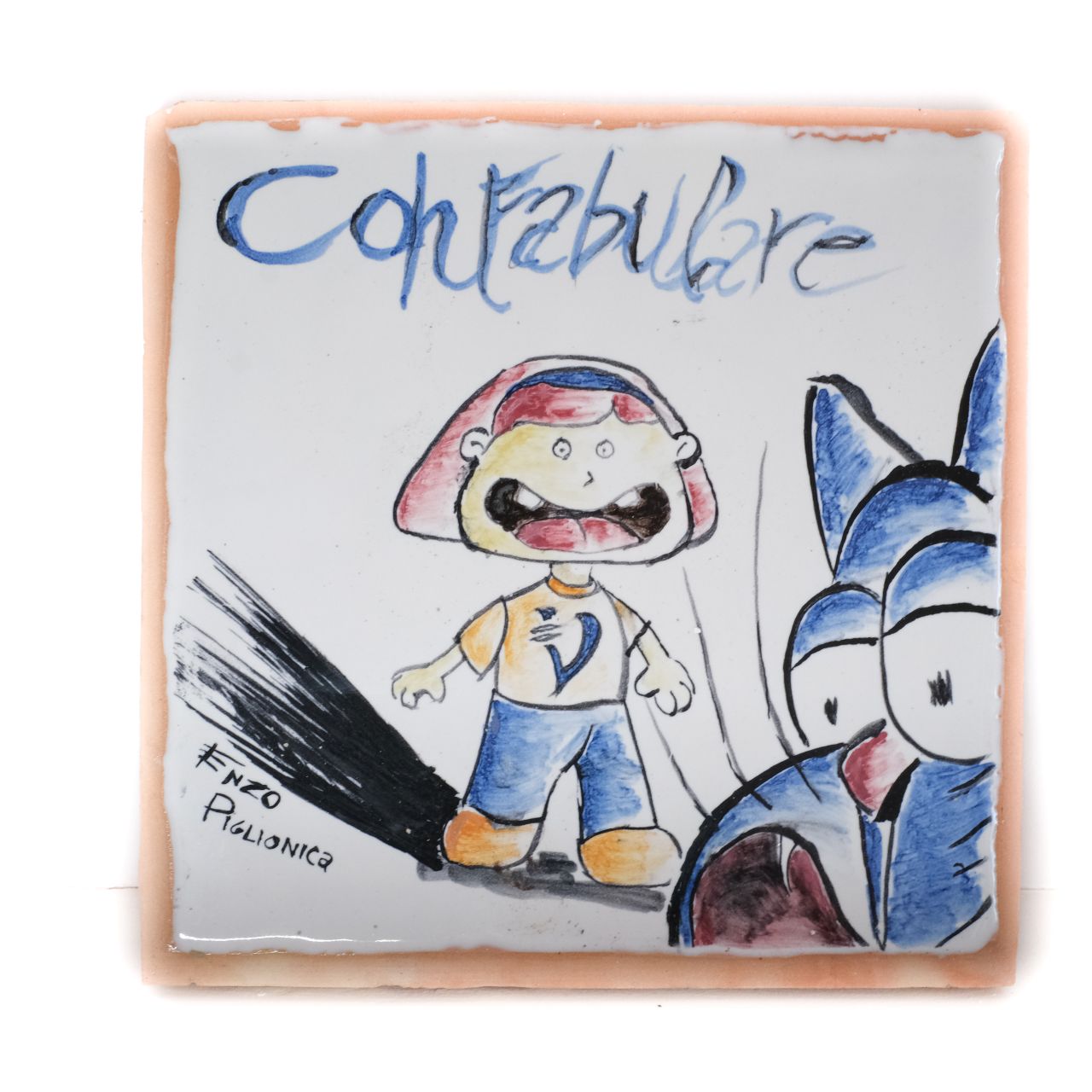 bambina e lupo (opera bidimensionale) di Piglionica, Enzo (XXI)