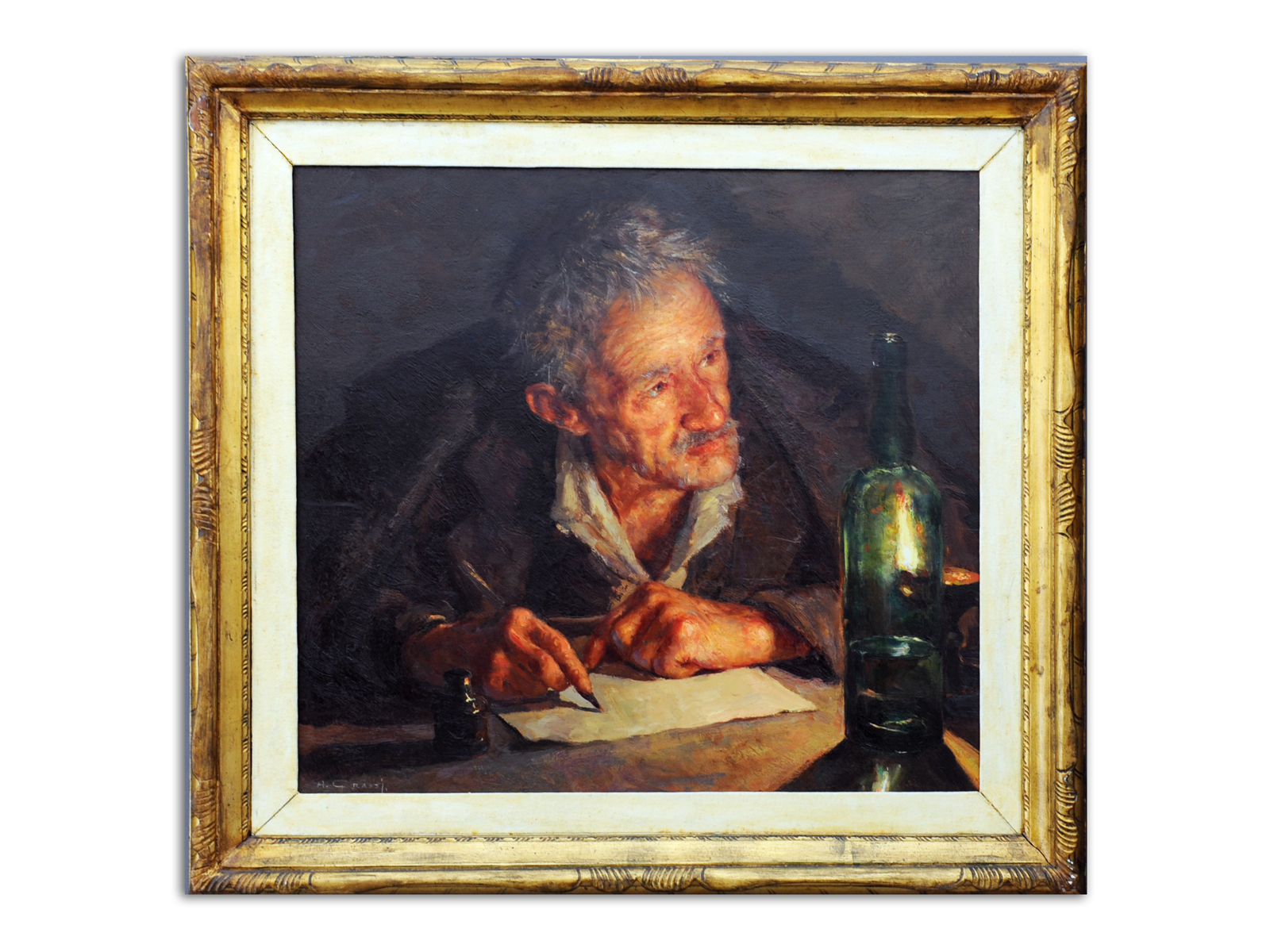 Epistola difficile, busto di vecchio (dipinto) di Grassi Alfonso (sec. XX)