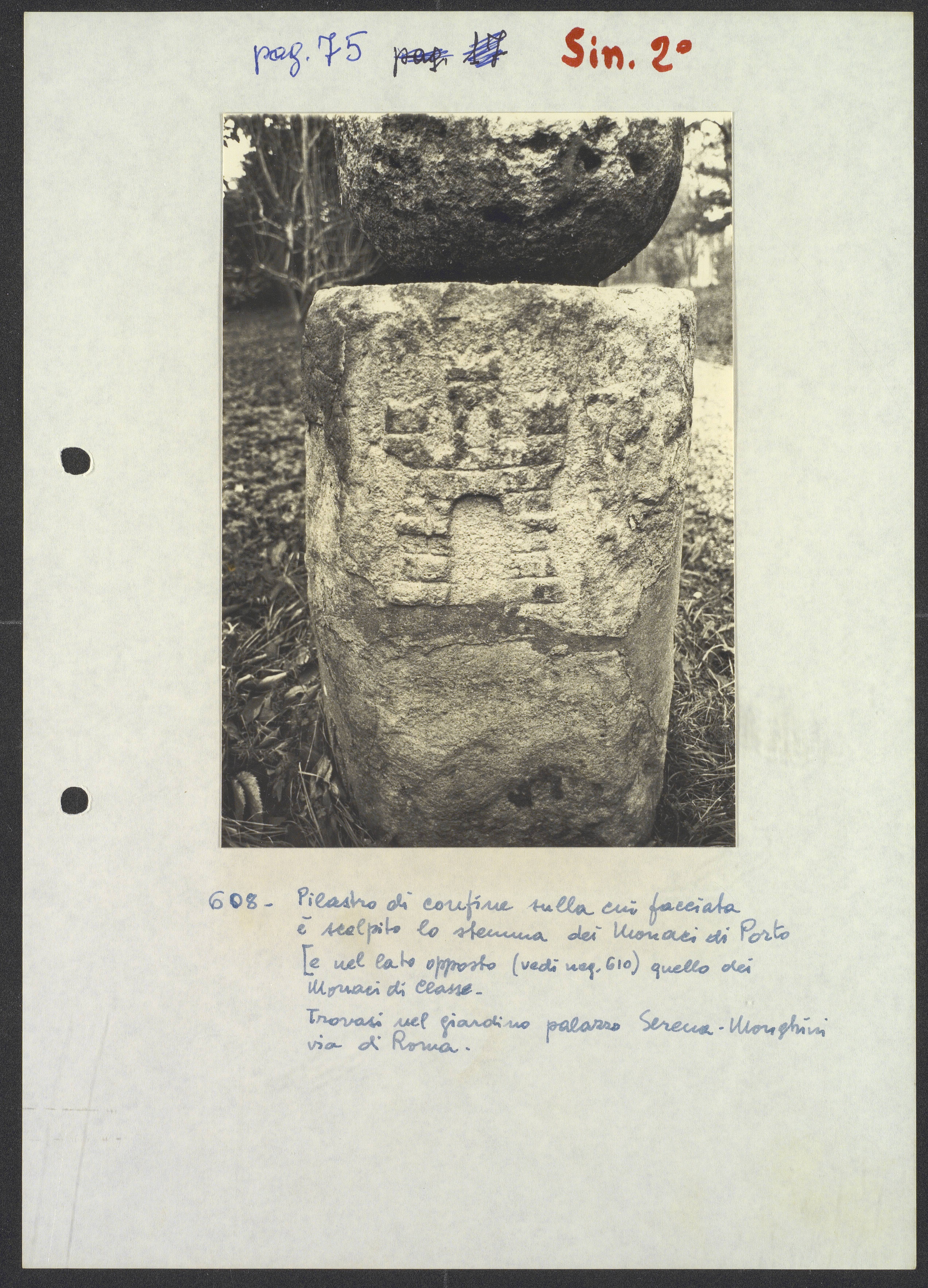 Ravenna - Palazzo Serena Monghini - Cippi (positivo) di Torre, Franco (XX)