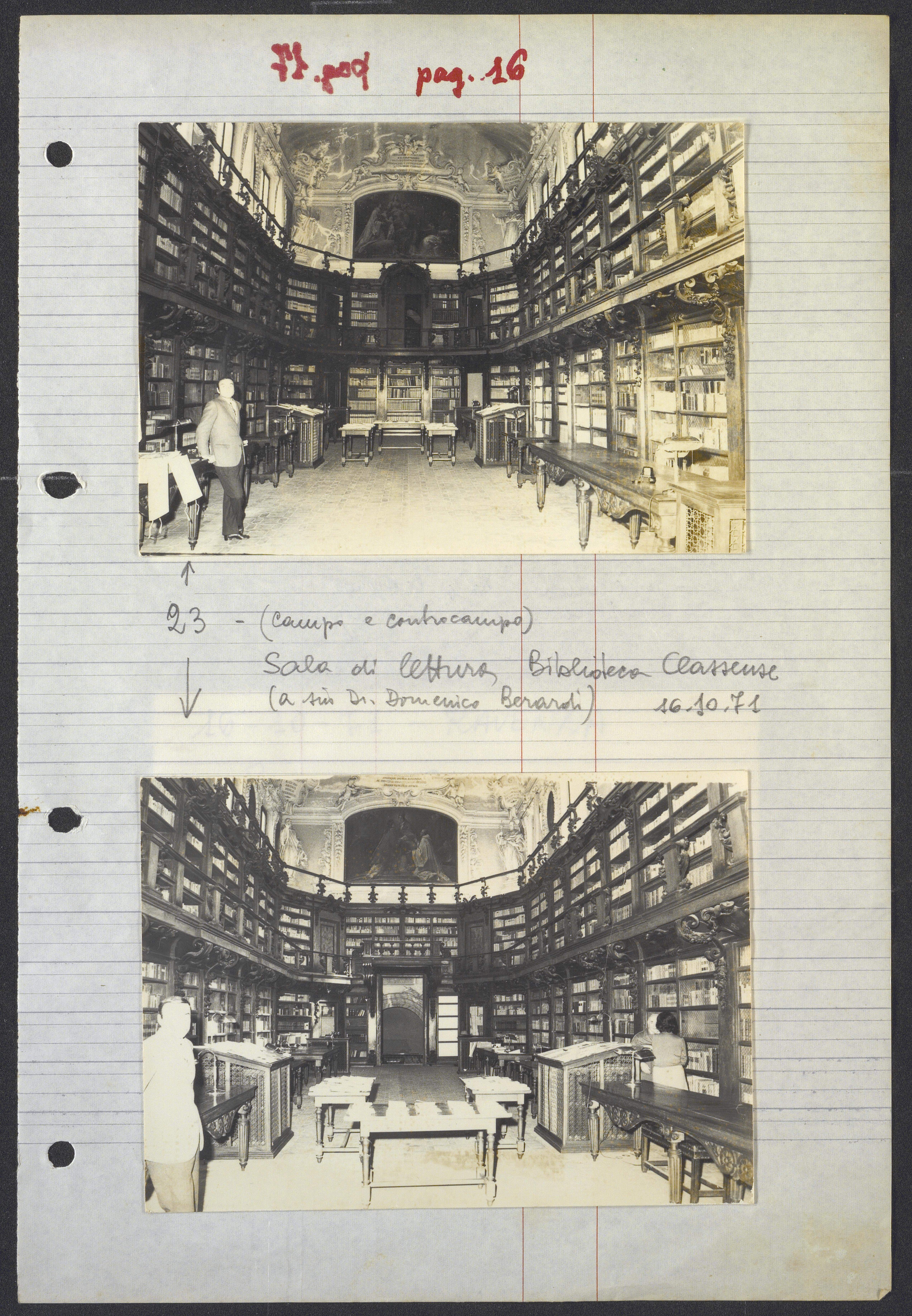 Sala di lettura – Biblioteca Classense – Ravenna (positivo) di Torre, Franco (XX)