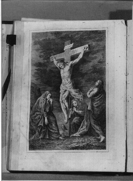 crocifissione di Cristo (stampa, elemento d'insieme) - ambito italiano (prima metà sec. XIX)