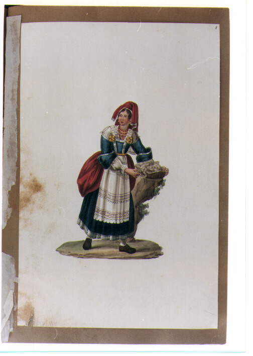 figura femminile (disegno) - ambito napoletano (primo quarto sec. XIX)