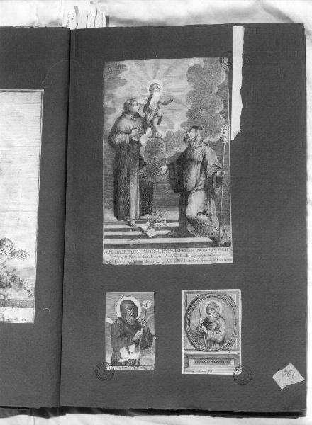 San Francesco di Paola e Sant'Antonio con Bambino (stampa) di Fritz Anton (sec. XVIII)