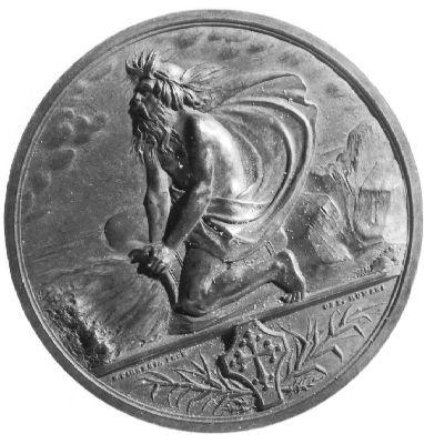 Medaglia commemorativa dei soccorsi prestati dall' esercito a Pisa, in seguito all' inondazione dell' Arno (medaglia) di Farnesi Nicola (sec. XIX)