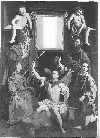 San Michele Arcangelo e altri santi (dipinto) di Pagni Benedetto - ambito pisano (sec. XVII)