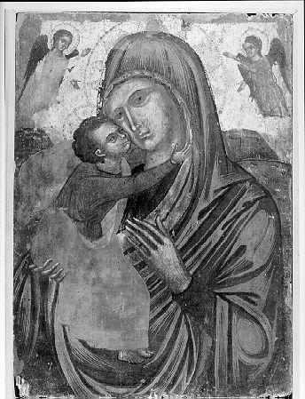 Madonna con Bambino e due angeli (dipinto) - ambito bizantino (sec. XVIII)