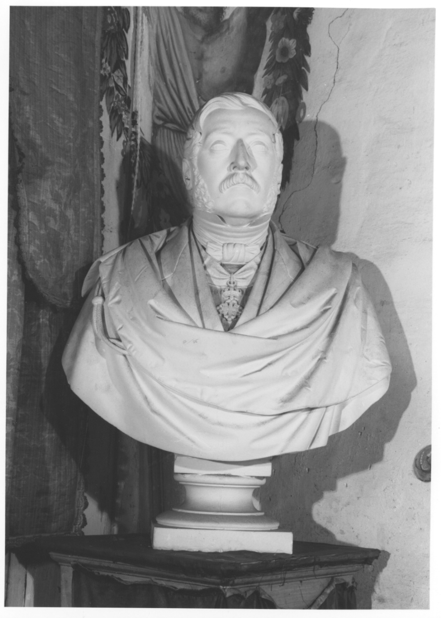 busto ritratto d'uomo (busto, opera isolata) - ambito piemontese (metà sec. XIX)