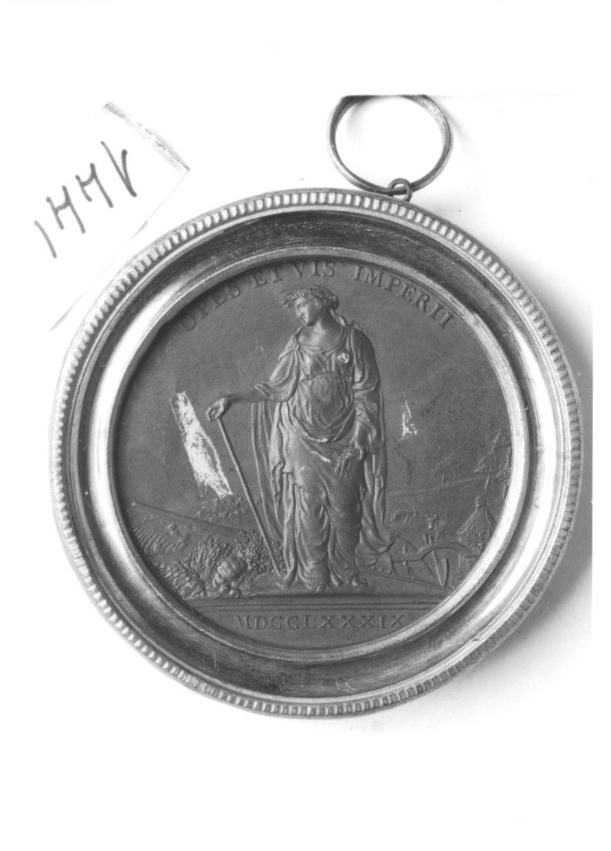 figura allegoria dell'agricoltura (medaglia, opera isolata) di Lavy Carlo Michele (ultimo quarto sec. XVIII)