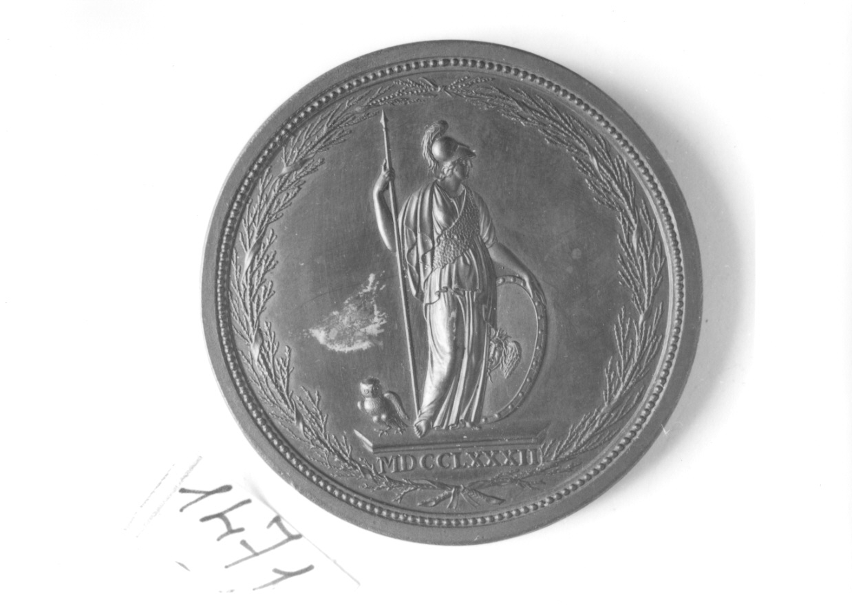 Minerva (medaglia, opera isolata) di Guillemard Antonio (ultimo quarto sec. XVIII)
