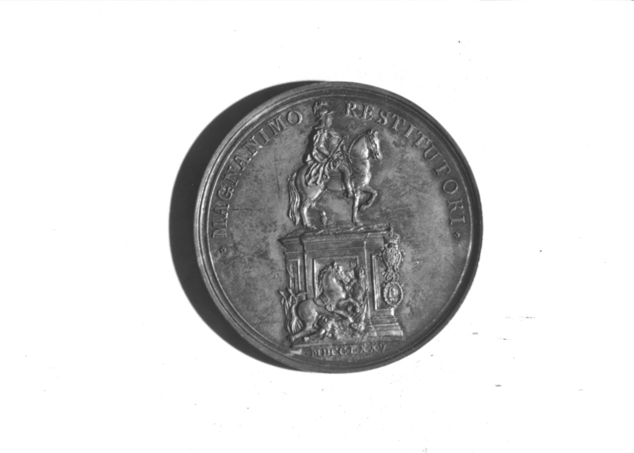 monumento equestre di Giuseppe I re del Portogallo (medaglia, opera isolata) - ambito portoghese (ultimo quarto sec. XVIII)