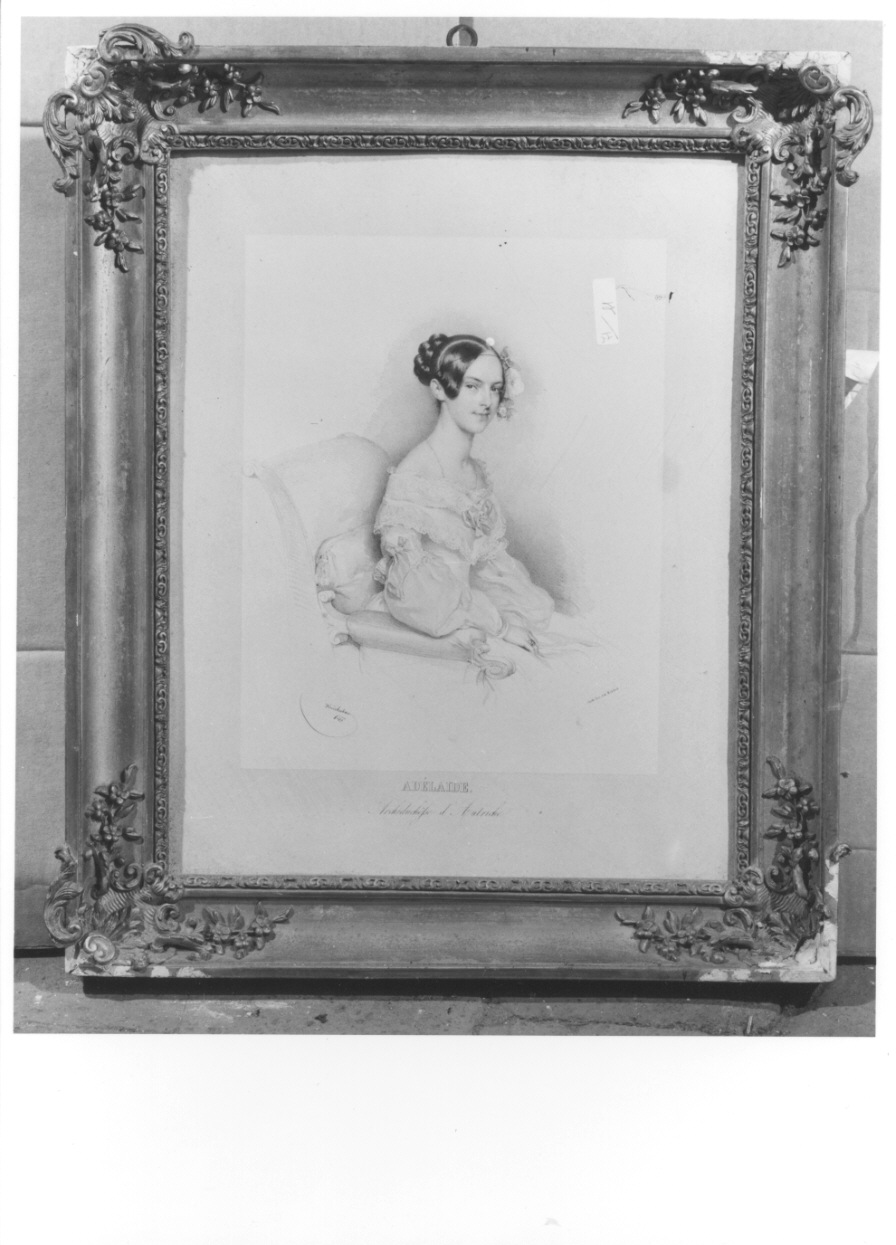 ritratto di Adelaide d'Asburgo arciduchessa d'Austria (stampa) di Hofelich Johann, Kniehuber (metà sec. XIX)