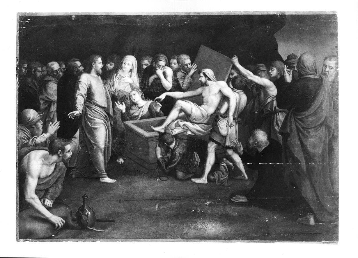 resurrezione di Lazzaro (dipinto, opera isolata) - ambito tedesco (seconda metà sec. XVI)
