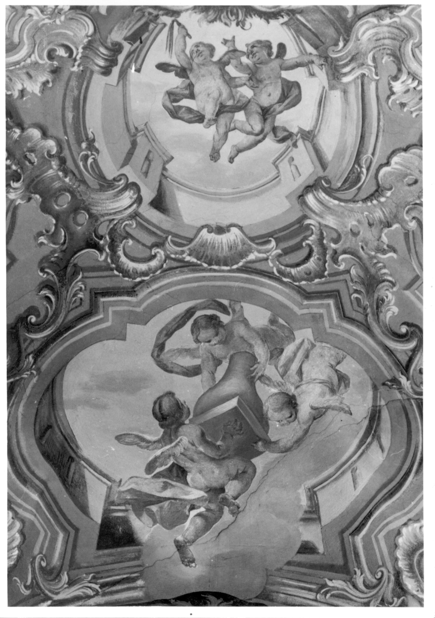 angeli con strumenti della passione (dipinto, elemento d'insieme) di Peracino Lorenzo il Vecchio (terzo quarto sec. XVIII)