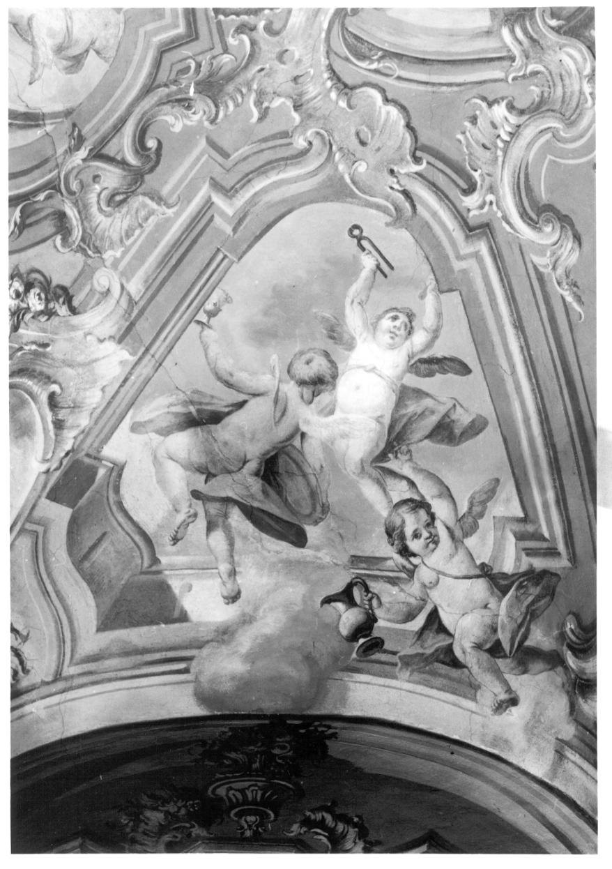 angeli con strumenti della passione (dipinto, elemento d'insieme) di Peracino Lorenzo il Vecchio (terzo quarto sec. XVIII)