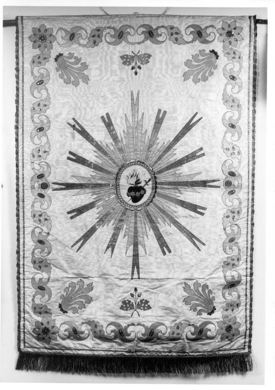 Sacro Cuore di Gesù (stendardo processionale, opera isolata) - manifattura piemontese (seconda metà sec. XIX)