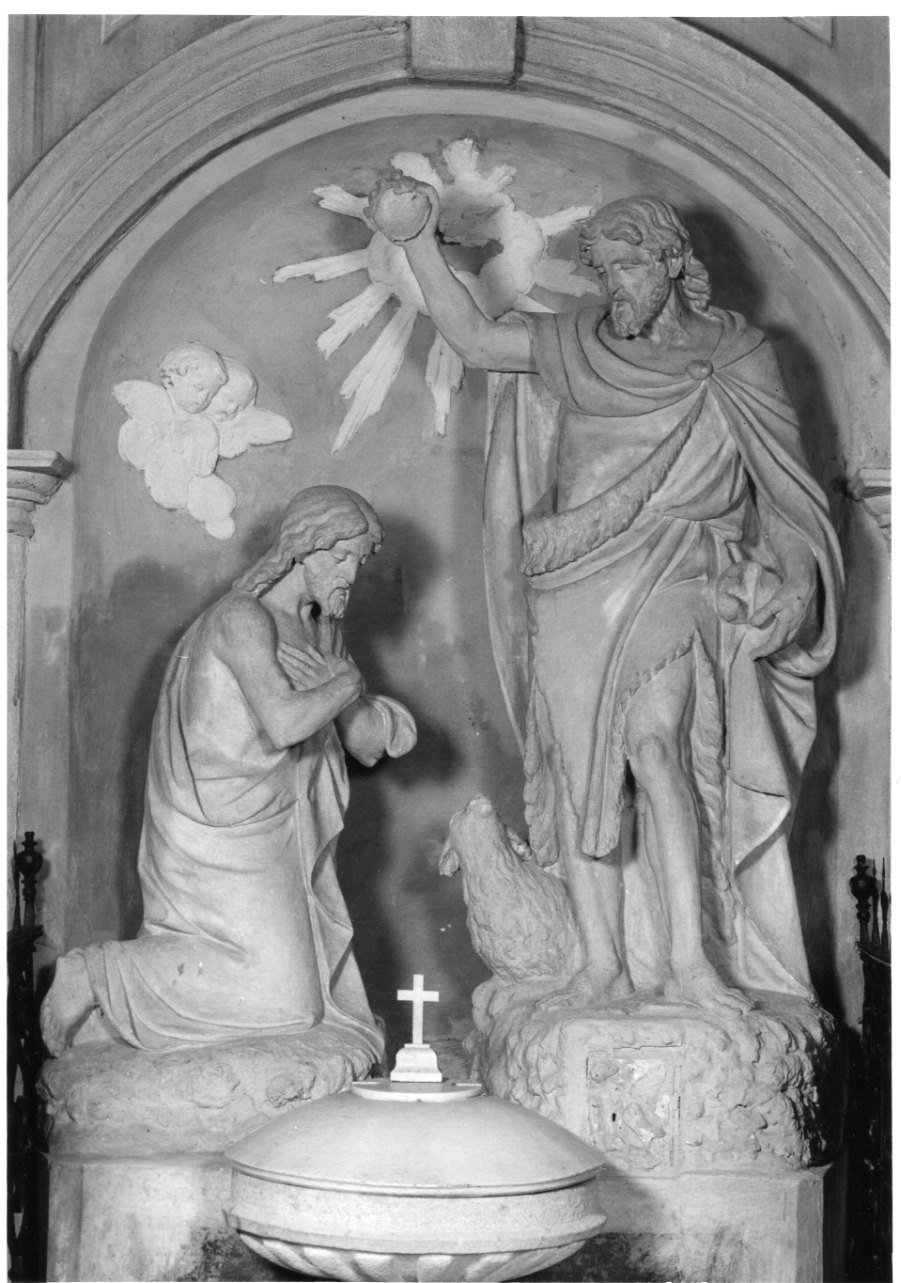 battesimo di Cristo (gruppo scultoreo, opera isolata) di Brillaro (fine sec. XIX)