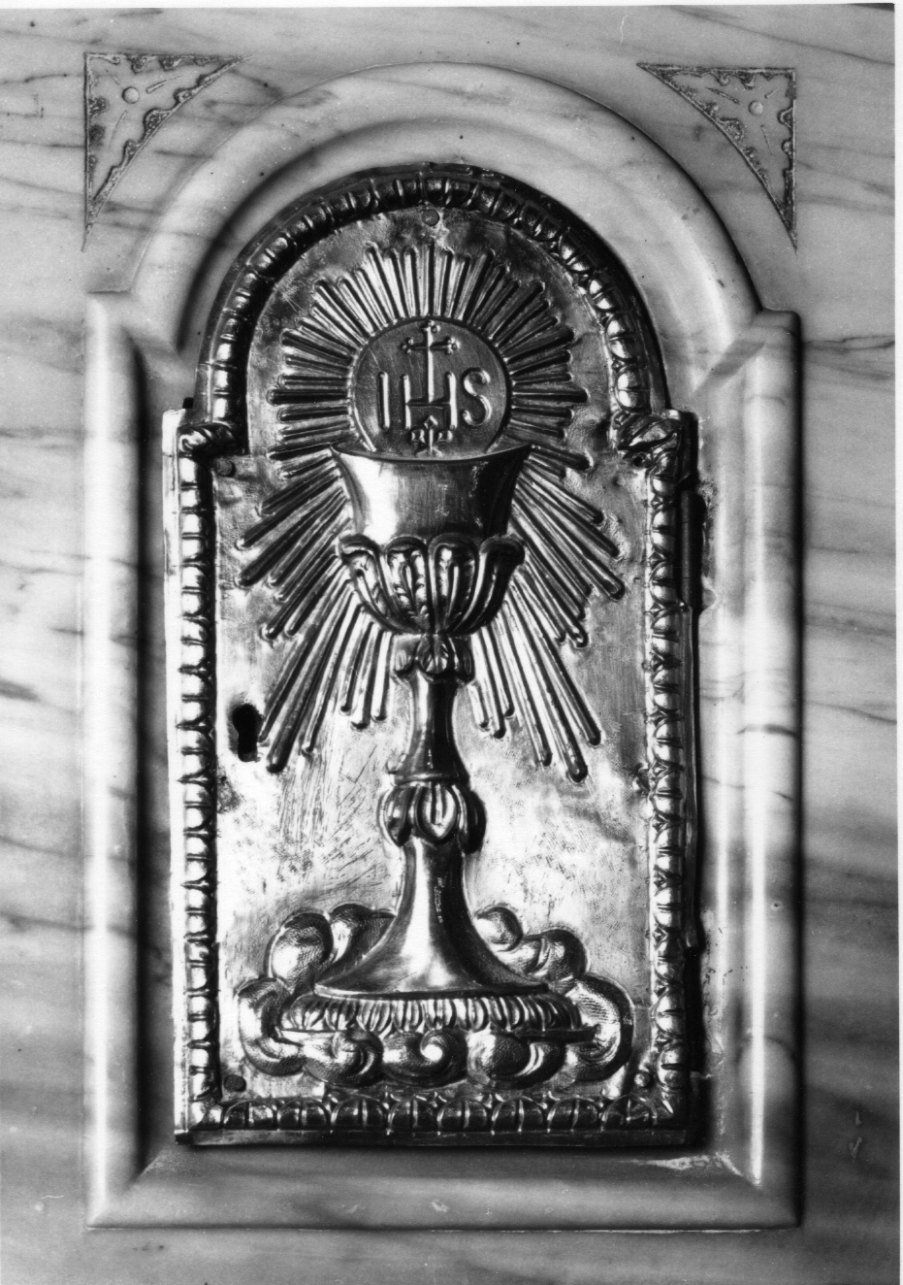 calice eucaristico (sportello di tabernacolo, elemento d'insieme) - ambito genovese (fine/inizio secc. XVIII/ XIX)