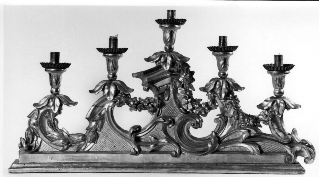 candelabro da chiesa, serie - bottega piemontese (metà sec. XVIII)