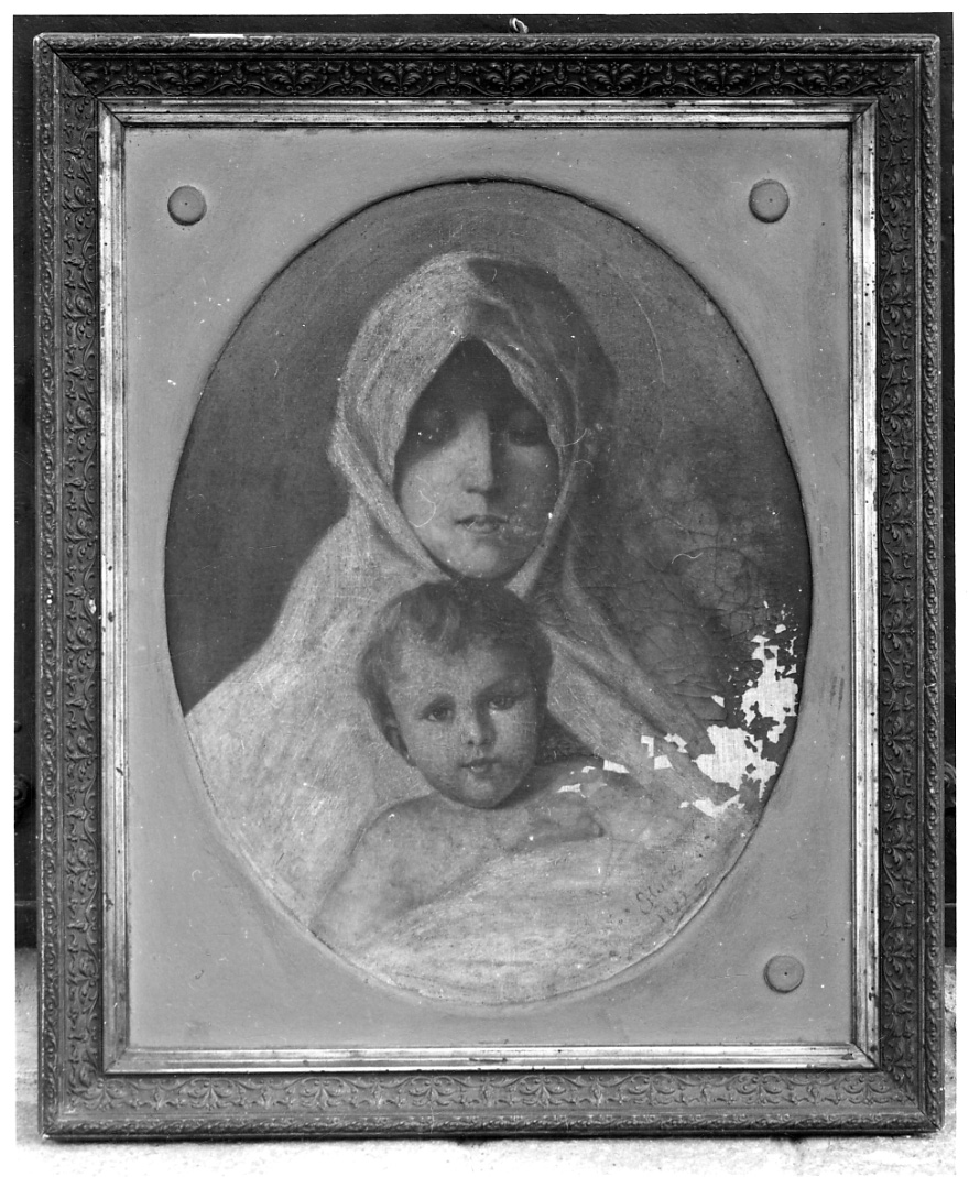 Madonna con Bambino (dipinto, opera isolata) di Glusis (fine sec. XIX)