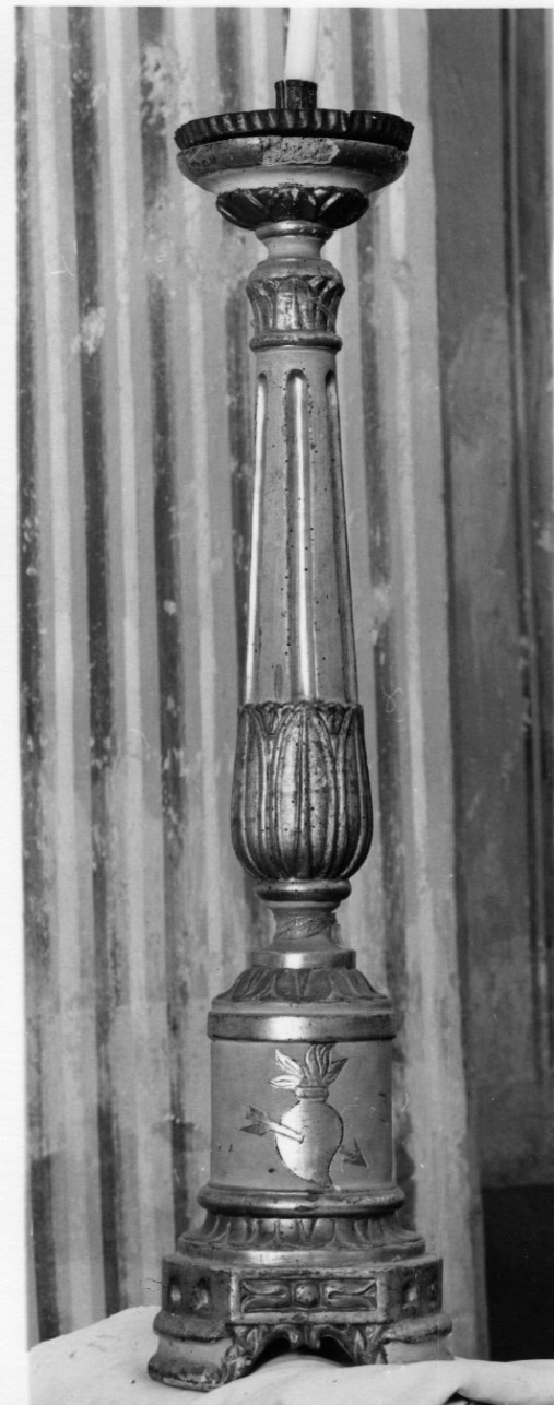 candeliere d'altare, serie - bottega astigiana (ultimo quarto sec. XVIII)