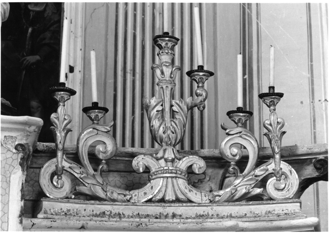 candelabro da chiesa, serie - bottega astigiana (prima metà sec. XIX)