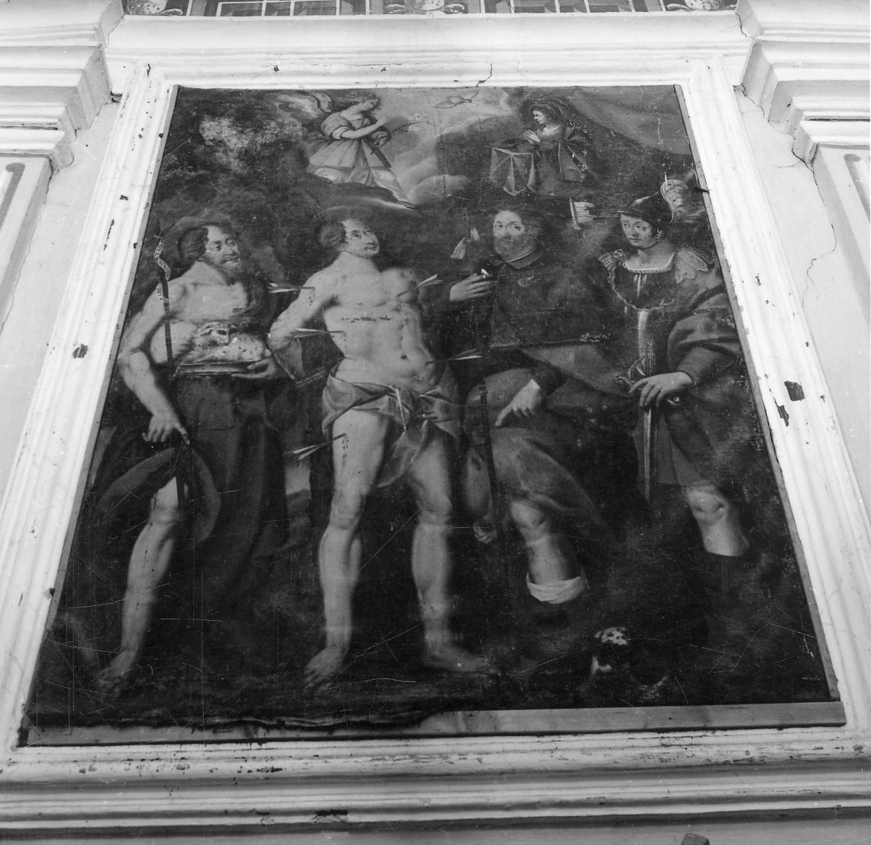 Annunciazione con San Giovanni Battista, San Sebastiano, San Rocco e San Maurizio (dipinto, opera isolata) - ambito astigiano (prima metà sec. XVII)