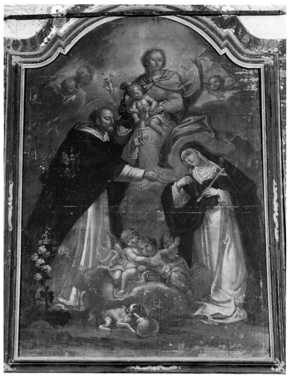 Madonna del Rosario con San Domenico e Santa Caterina da Siena (dipinto, opera isolata) - ambito astigiano (ultimo quarto sec. XVIII)