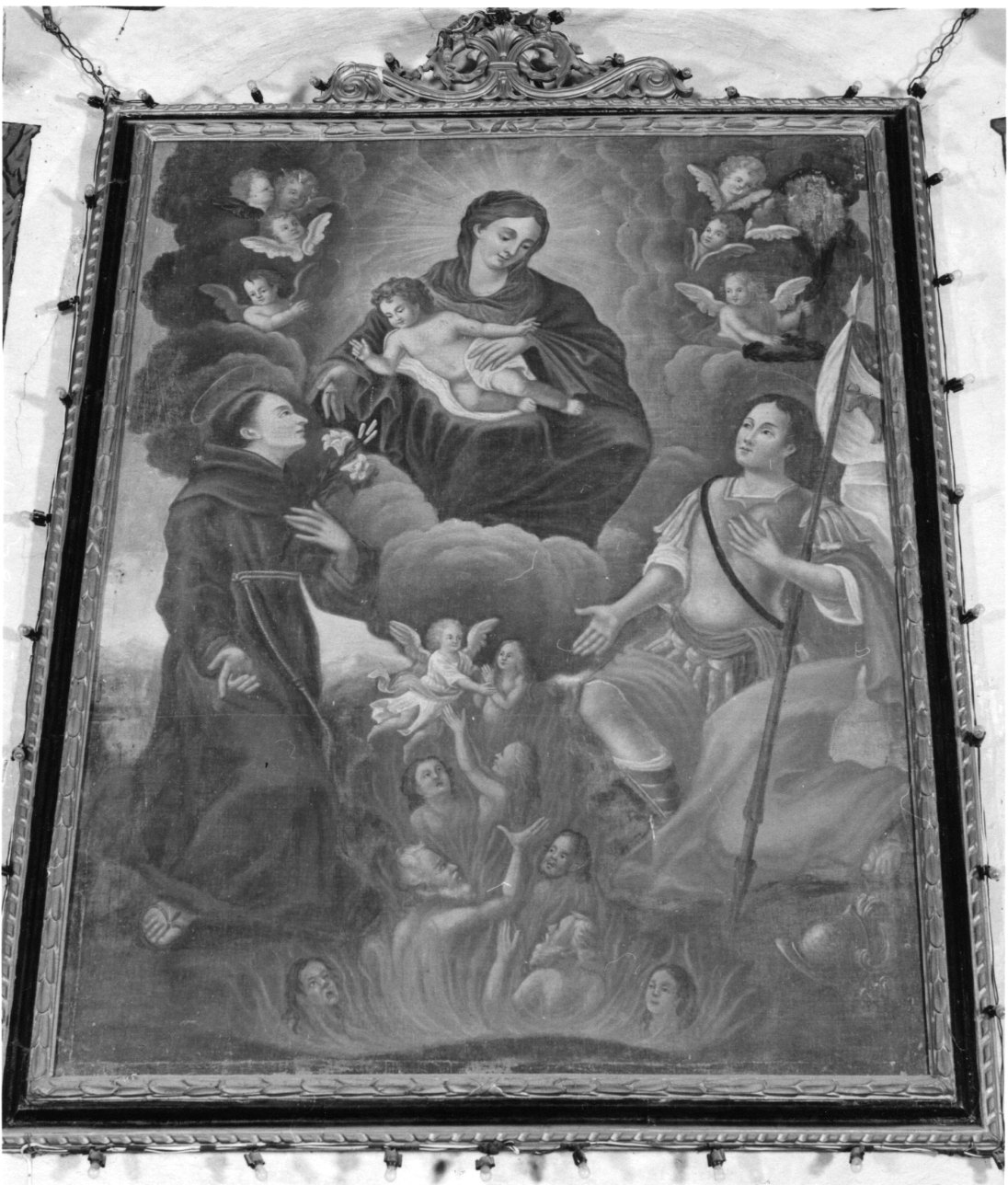 Madonna con Bambino, Sant'Antonio da Padova, Sant'Alessandro e anime purganti (dipinto, opera isolata) - ambito astigiano (seconda metà sec. XVIII)