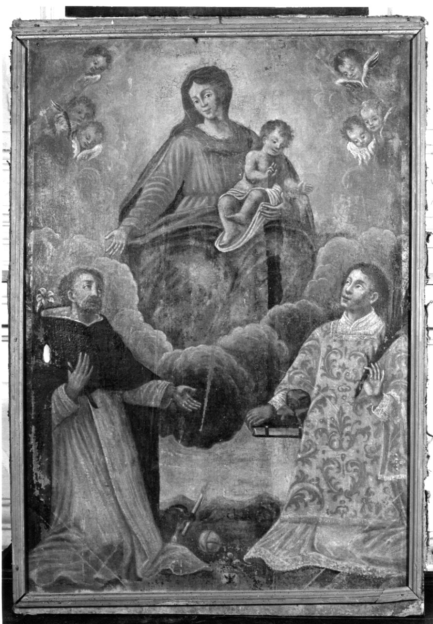 Madonna con Bambino, San Domenico e San Lorenzo (dipinto, opera isolata) - ambito astigiano (metà sec. XVIII)