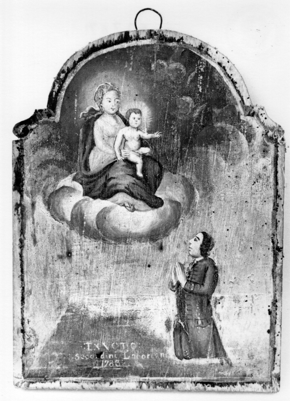 Madonna con Bambino intercede per devoto (ex voto, opera isolata) - ambito astigiano (ultimo quarto sec. XVIII)