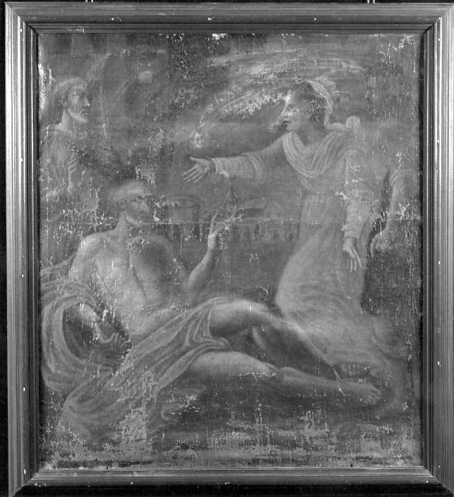 Giobbe deriso dalla moglie (dipinto, opera isolata) - ambito astigiano (prima metà sec. XVIII)