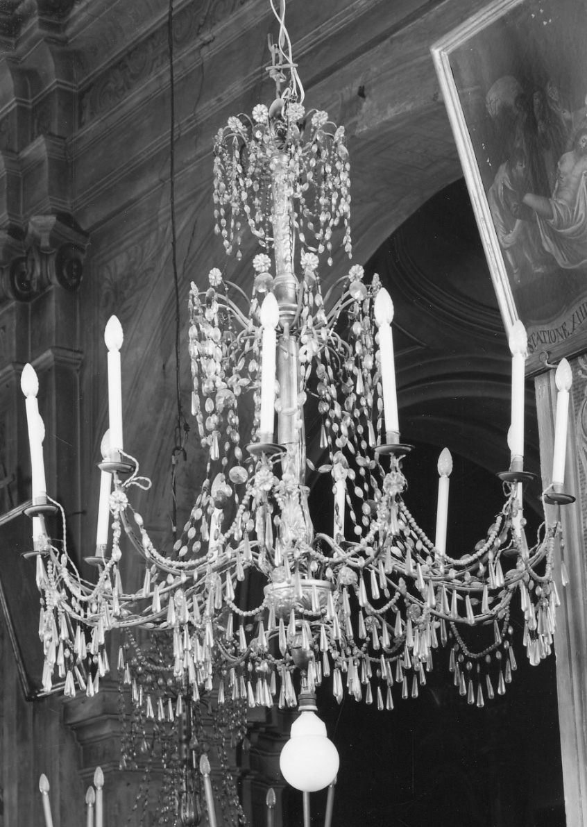 lampadario, serie - produzione piemontese (fine/inizio secc. XIX/ XX)