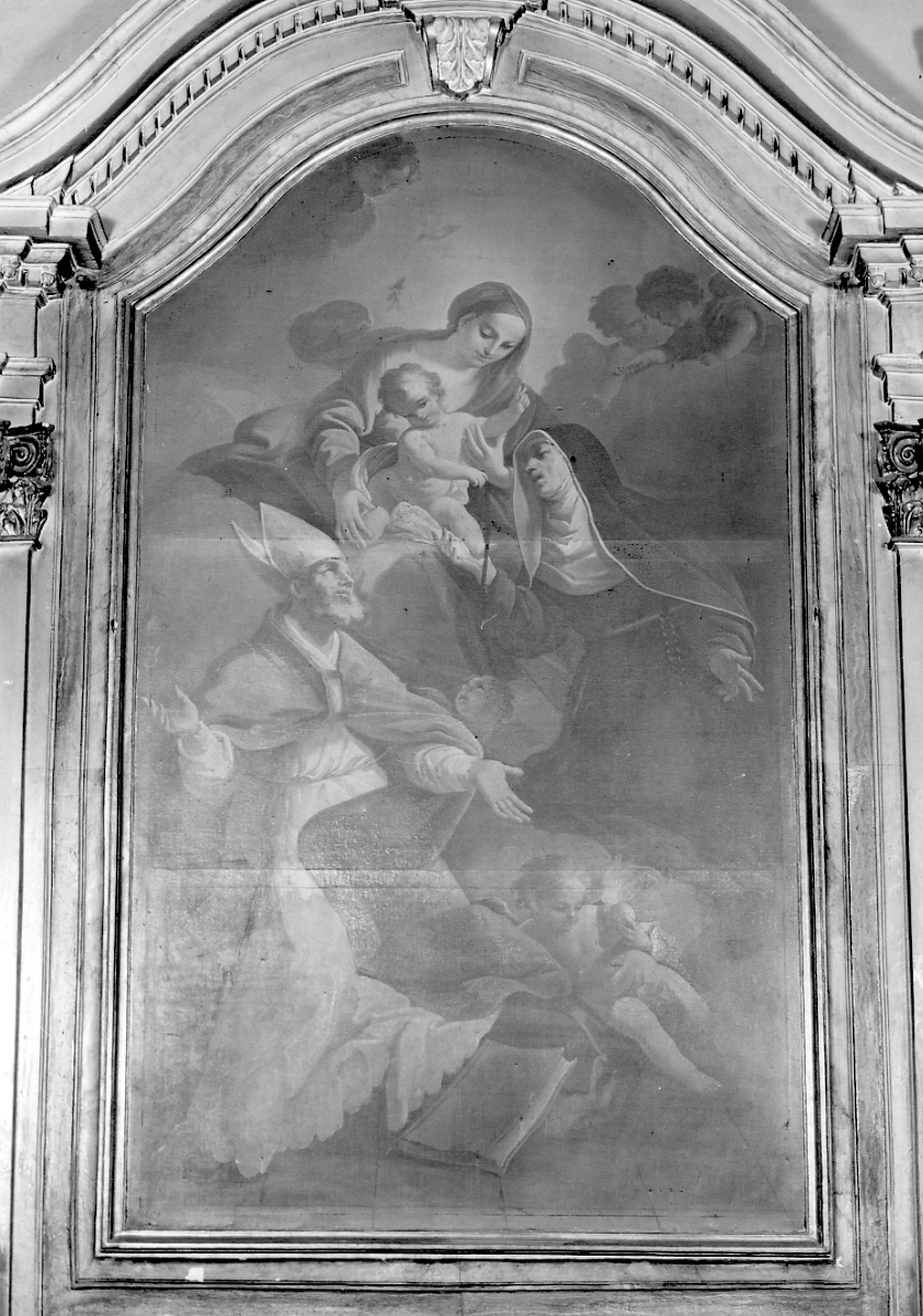 Madonna della Cintola, Sant'Agostino e Santa Monica (dipinto, opera isolata) - ambito piemontese (terzo quarto sec. XVIII)