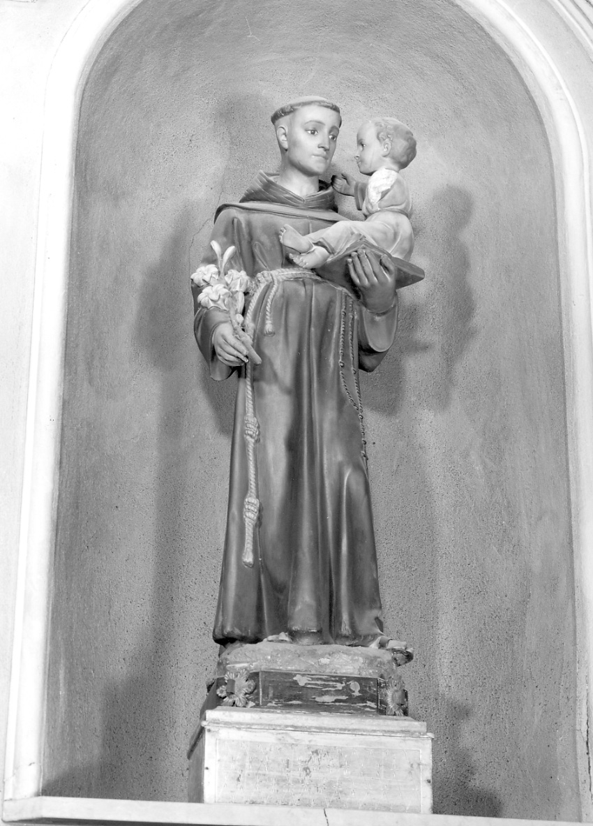 Sant'Antonio da Padova con il bambino (statua, opera isolata) - produzione piemontese (ultimo quarto sec. XIX)