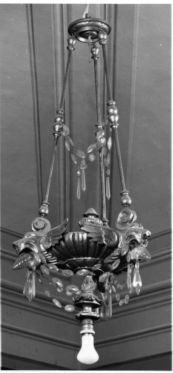 lampadario, opera isolata - bottega piemontese (fine/inizio secc. XIX/ XX)