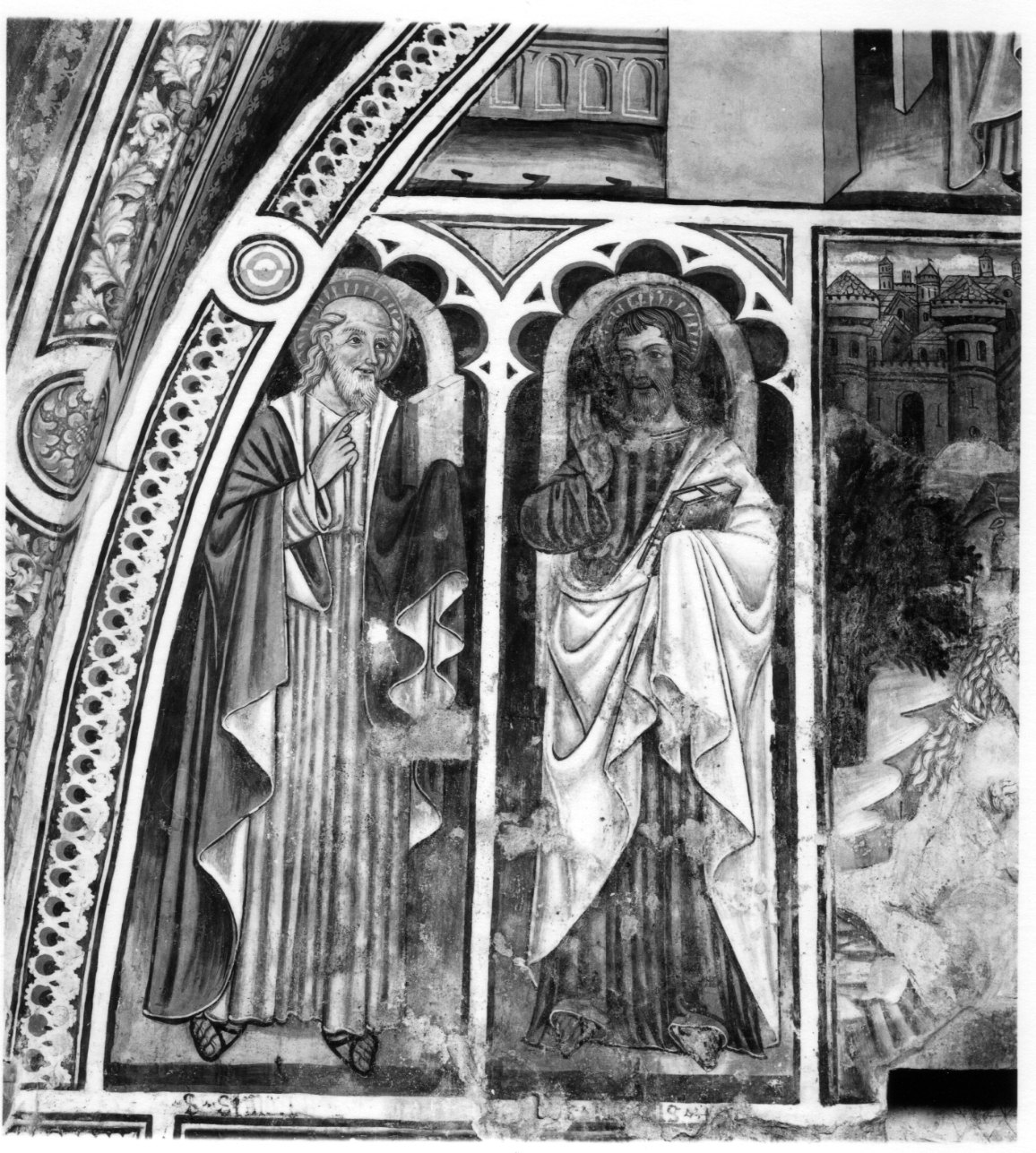 San Simone e Santo apostolo (dipinto, elemento d'insieme) di Maestro di Roccaverano (ultimo quarto sec. XV)