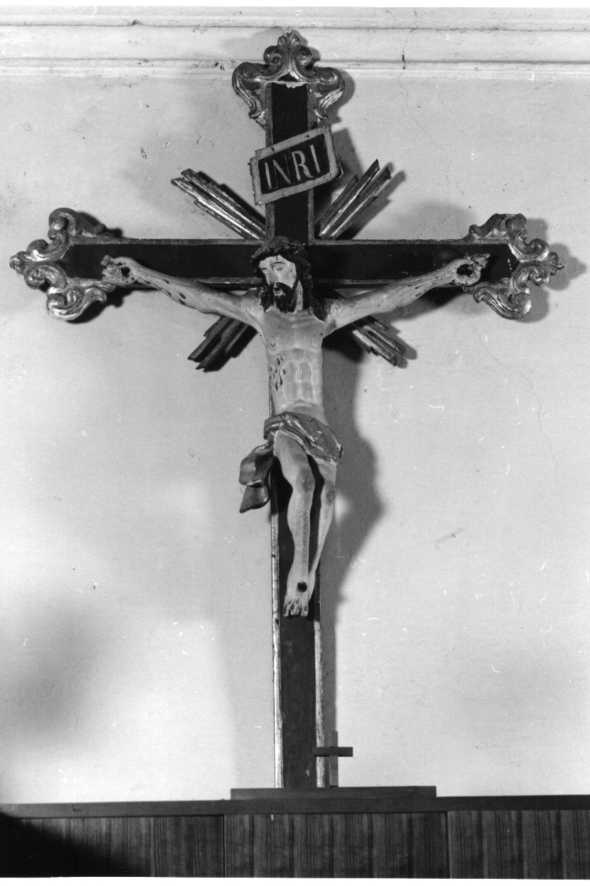 Cristo crocifisso dolente (croce processionale, opera isolata) - bottega astigiana (seconda metà sec. XVIII)