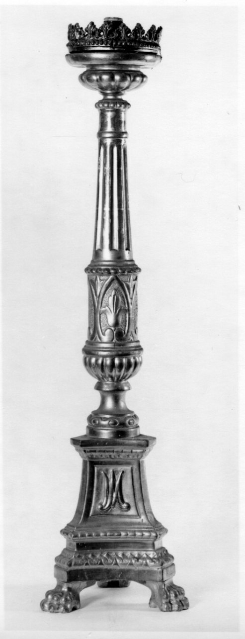 candelabro, serie - bottega piemontese (seconda metà sec. XIX)