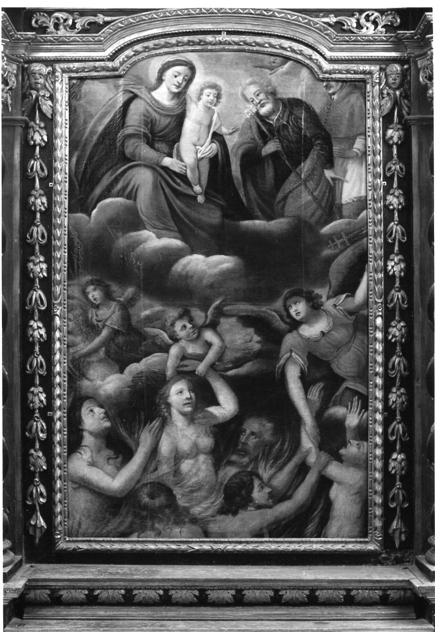 Madonna con Bambino, San Giuseppe, San Carlo Borromeo e anime purganti (dipinto, opera isolata) - ambito piemontese (ultimo quarto sec. XVII)