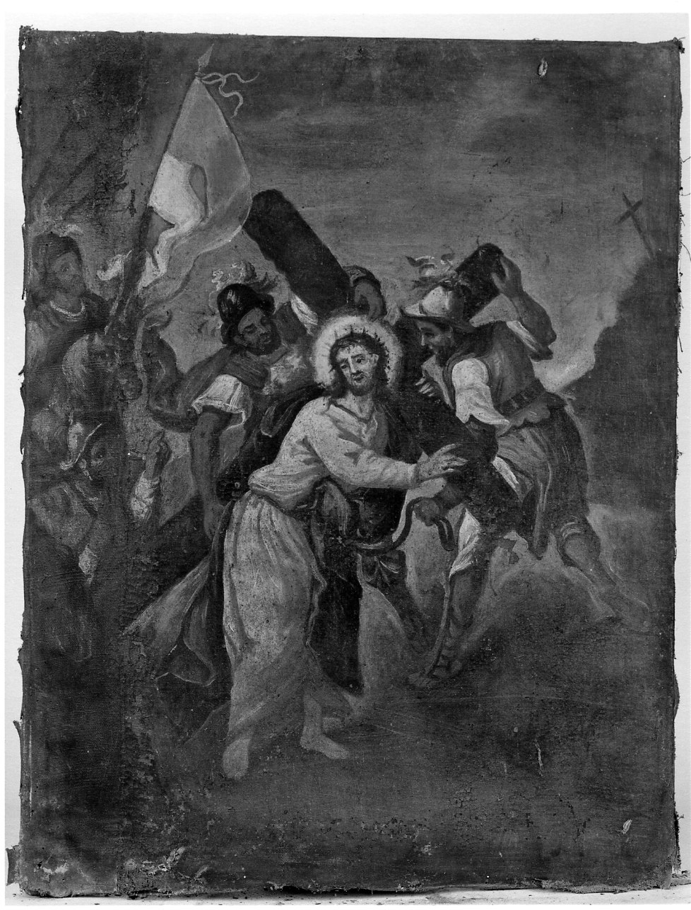 stazione II: Gesù caricato della croce (dipinto) - ambito piemontese (ultimo quarto sec. XVIII)