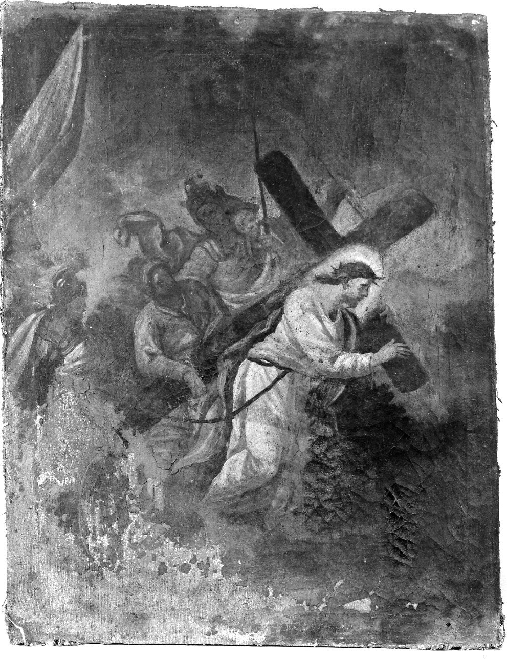 stazione V: Gesù aiutato da Simone il Cireneo a portare la croce (dipinto) - ambito piemontese (ultimo quarto sec. XVIII)