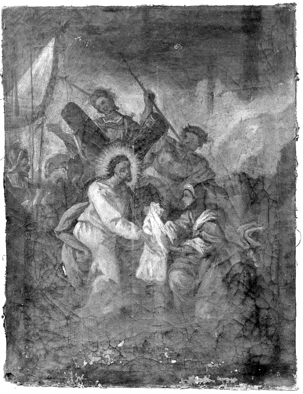 stazione VI: Gesù asciugato dalla Veronica (dipinto) - ambito piemontese (ultimo quarto sec. XVIII)