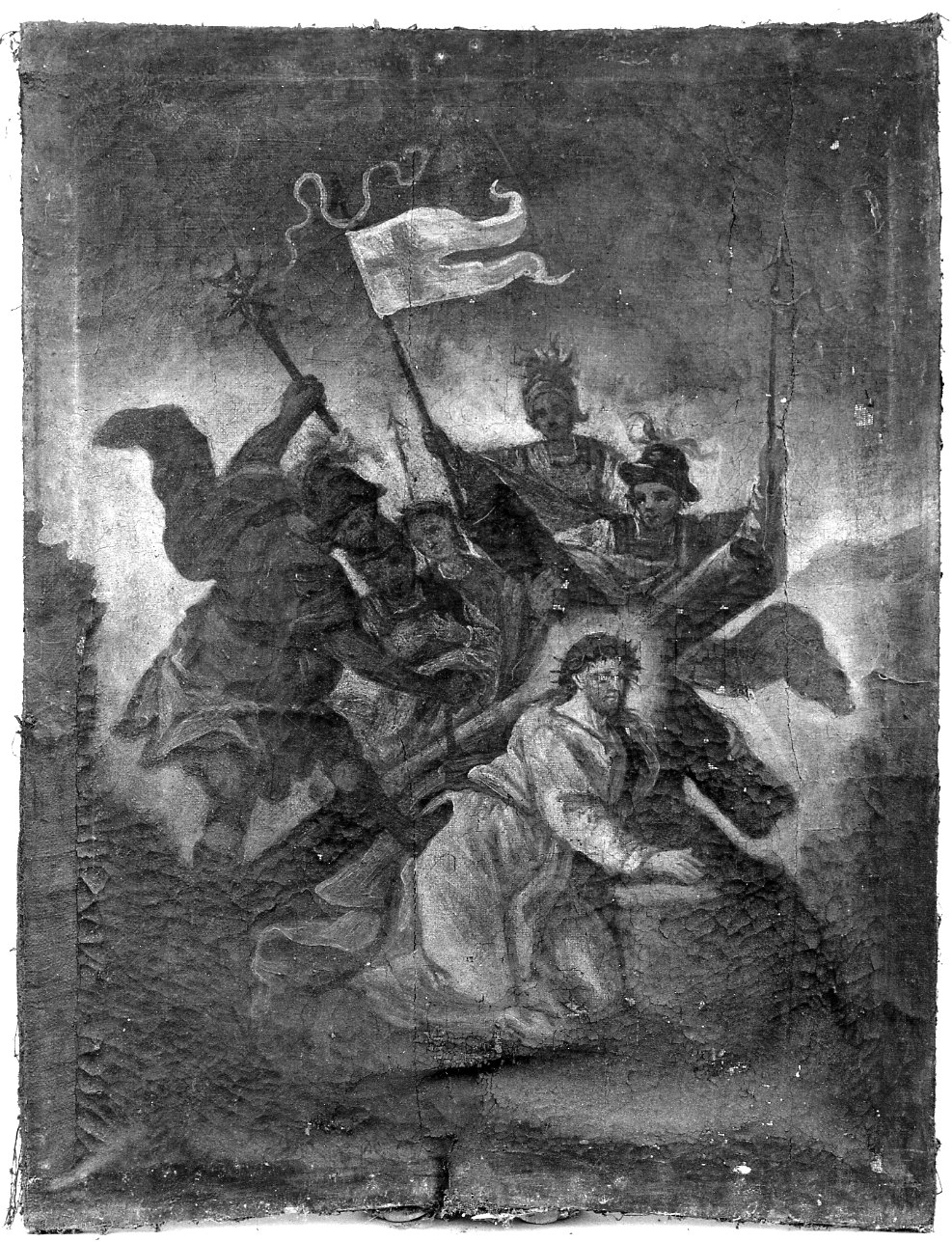 stazione IX: Gesù cade sotto la croce la terza volta (dipinto) - ambito piemontese (ultimo quarto sec. XVIII)