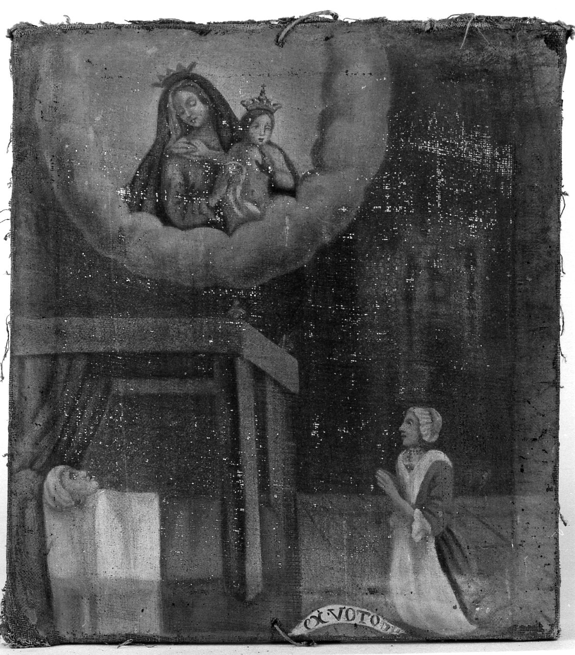 Madonna con Bambino intercede per guarigione (ex voto, opera isolata) - ambito piemontese (sec. XVIII)