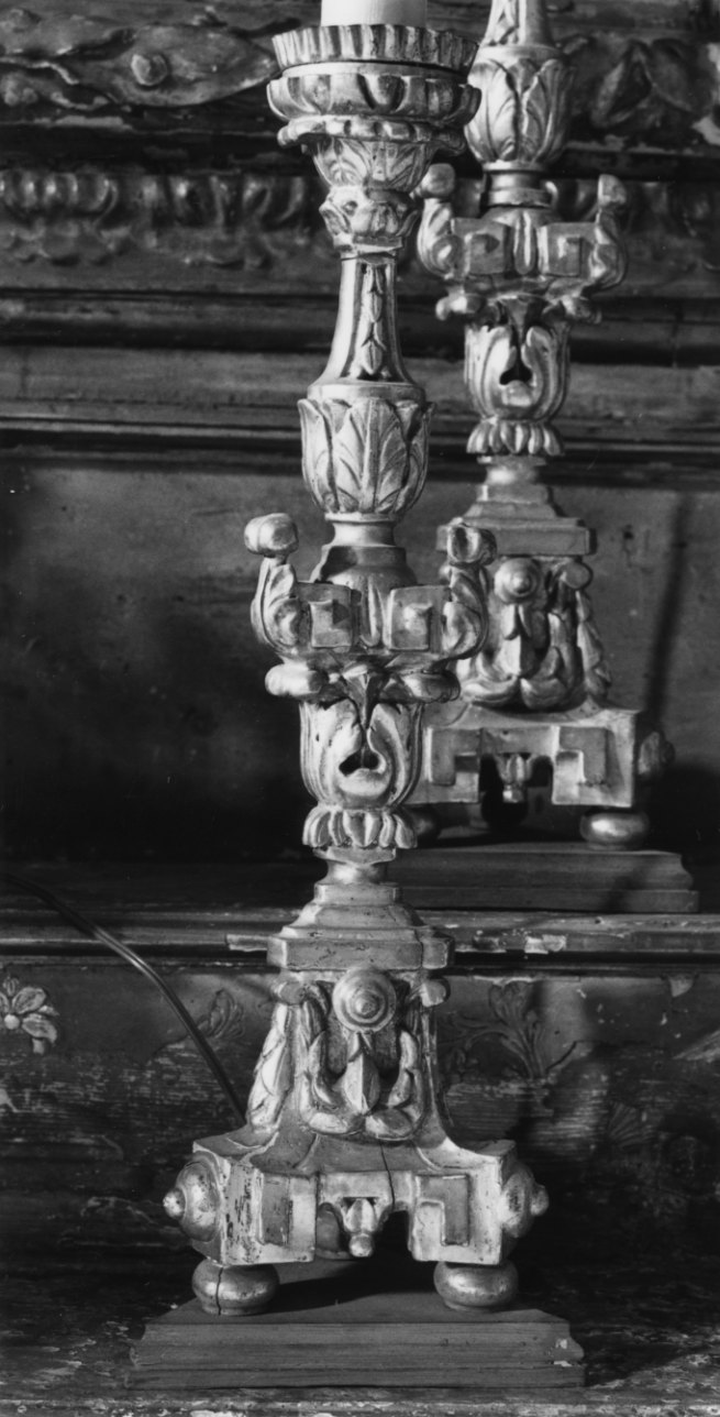 candeliere d'altare, serie - bottega torinese (metà sec. XIX)